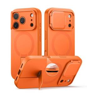 lot 14024 image: SURITCH for iPhone 17 Pro Max Case with Camera Control Cover, Camera Cover and Adjustable Kickstand, Compatible with MagSafe, Shockproof Bumper Protective Cases 6.9 Inch, Orange