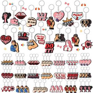 lot 14035 image: Kenning 60 Pcs Women Empowerment Keychains Bulk 20 Style Feminist PVC Key Chains Girls Power Gift for Mother Sister Womens Month Party Favors
