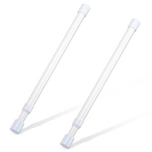 lot 14037 image: 2 Pcs Small Tension Rod 12-20 inch Spring Rod, Tension Rod Spring Tension Rod, Small Tension Curtain Rod, Short Thin Tension Rods, Mini Tension Rods for Closet, Cabinets, Cupboard, Drawers, White