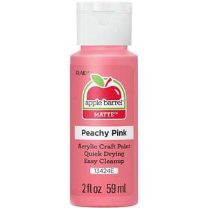 lot 14087 image: Apple Barrel Acrylic Paint, Peachy Pink 2 fl oz Classic Matte Acrylic Paint For Easy To Apply DIY Arts And Crafts, Art Supplies With A Matte Finish- Pack of 4, Variety PinkPurple