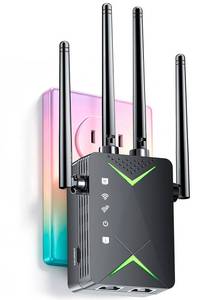 lot 14095 image: WiFi Extender Signal Booster for Home, Long Range Wireless Internet Repeater with Ethernet Port - 1-Tap Setup Network Extender for Gaming, Eliminate Dead Zones & Buffering, Covers Up to 15,000 Sq Ft