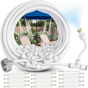 lot 14134 image: CARPATHEN Misters for Outside Patio with Flexible Rod Nozzles, 75 ft, White