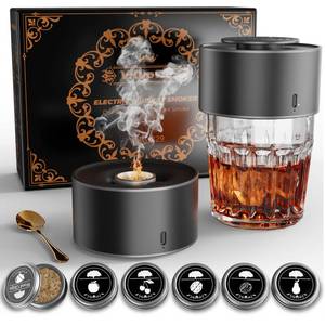 lot 14135 image: Electric Whiskey Smoker Kit Built-in Torch, No Butane Needed - Rechargeable Cocktail Old Fashioned Smoker Kit with 6 Wood Chips, Bourbon Drink Smoker Infuser Set, Gifts for Men Dad Husband