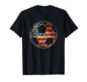 lot 14137 image: American Flag on Soccer Ball - Soccer Ball Flag T-Shirt Kids 10