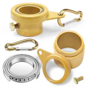 lot 14143 image: MOFEEZ Flagpole Rotating Rings,360 Degree Anti-Wrap Flag Mounting Rings with Bearings for 710 -1 Diameter Flag Pole Tangle Free (Pack of 2-Gold)