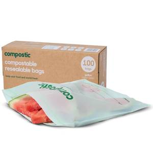 lot 14146 image: Compostic Compostable Gallon Bags (100 Count) Bulk Pack �� Resealable Zip-Seal, Plant-Based, Home Compostable, Freezer Safe, BPA-Free, Non-Toxic, GMO-Free Food Storage Bags