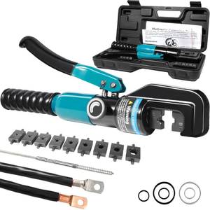 lot 14468 image: Brileine 10 Tons Hydraulic Crimping Tool with 9 Dies, 12 to 20 AWG