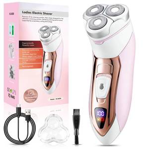 lot 14469 image: Electric Razors for Women, Rechargeable Painless Shaver for Women,LED Display Wet & Dry Waterproof Electric Razors for Body Face Legs Underarms and Bikini Area,Pop-Up Trimmer Light Pink