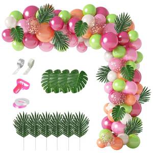 lot 14478 image: Ouddy Life 117Pcs Tropical Balloons Arch Garland Kit Luau Party Decorations