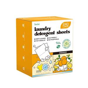lot 14498 image: Soulink Laundry Detergent Sheets, 240 Loads - Eco-Friendly, Plant-Based, Hypoallergenic, No Plastic Jug (Orange Scent)