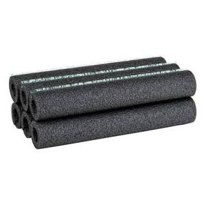 lot 19712 image: Duck Brand Foam Pipe Covers, Pipe Insulation Foam Tubes for Hot and Cold Water Pipes, Pre Slit and Self Sealing Adhesive Edge, 0.75 in. x 1 Ft., 5 Sticks Per Package, 5 Feet Total, Black