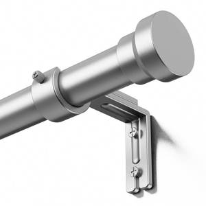 lot 19718 image: YaFex Curtain Rods 32-58 Inch, Heavy Duty 1 Inch Adjustable Curtain Rod for Windows, Silver Short Window Treatment Rods, Modern Design, Easy Installation