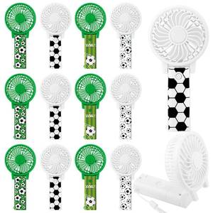 lot 19722 image: Glooglitter 12 Pcs Soccer Mini Portable Fans Foldable Soccer Personal Handheld Fans Bulk with Lanyard Small Favor for Team Gift Outdoor Sport Game Cooling Favors, Battery Not Include