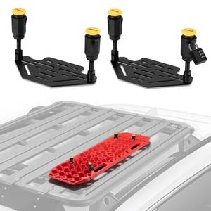 lot 19731 image: BUNKER INDUST Recovery Track Board Mounting Kit, Universal Traction Boards Mount Bracket for Rooftop Platform with Lock ( Only for 2 Boards)