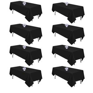 lot 19744 image: pepmily 8 Pack 60 x 102 Inch Black Tablecloths for 6 Foot Rectangle Tables
