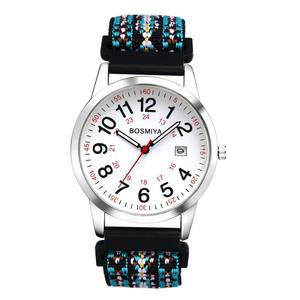 lot 20081 image: Lancardo Stylish Elastic Quartz Watch Adjustable Stretch Woven Braided Strap Easy-Read 24-Hour HD Dial Perfect for Any Occasion