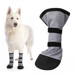 lot 20101 image: Sunnymove 2 Pcs Dog Paw Wound Recovery Boots Non-Slip Dog Protector Boots for Injured Paw Breathable Soft Pet Shoes for Wound Care Outdoor Walking(XL,Gray)