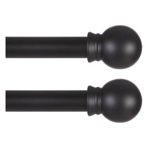 lot 20108 image: Thestoa 58 Diameter Splicing Curtain Rods 2 pack for Windows 30 or 46 inch, Black Curtain Rods for Bedroom, Living Room, Farmhouse, Outdoor etc.