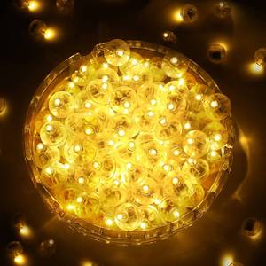 lot 20109 image: ZGWJ 100PCs Colorful Balloon Lights Mini, Battery Powered, Long Standby Time Waterproof Tiny Led Round Flash Light for Paper Lantern Balloon Party Easter Eggs Wedding Christmas Halloween Decorations