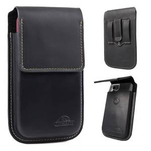 lot 20118 image: Topstache Leather Cell Phone Holster for Galaxy S25S24S23 Ultra & Plus - Belt Clip Cell Phone Case for iPhone 17161514 Pro Max & Plus - Leather Belt Holder Pouch for Men, XL,Black