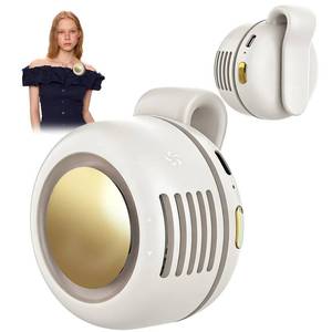 lot 20121 image: Ahuccf Portable Clip-On Fan, Mini USB Rechargeable 360° Rotatable Fan, Personal Fan 3-Speed Silent Mini Bladeless Fans (White)