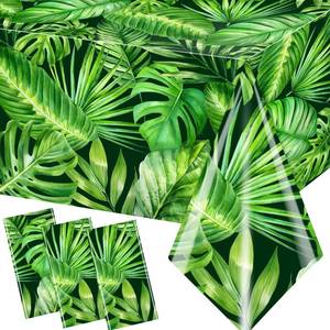 lot 20123 image: HAKOTI Jungle Safari Animal Theme Tablecloth,3Pcs Animal Print Table Covers Wild Leaf Tablecloths Jungle Rectangular Table Decorations for Birthday Safari Theme Party Baby Shower Disposable Supplies