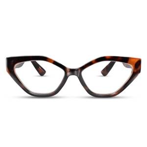 lot 20133 image: 2SeeLife Oversized TR-90 Cat Eye Reading Glasses for Women �� Medium-Wide Fit, Sturdy Frame, Premium Geometric Readers, Brown Tortoise, 3.50