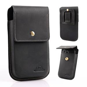 lot 20137 image: Topstache Leather Cell Phone Holster for iPhone 171615 Pro Max & Plus - Magnetic Closure Cell Phone Case with Belt Clip - Leather Belt Pouch for Galaxy S25S24S23 Ultra & Plus, XL,Black