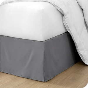 lot 20150 image: Bare Home Double Brushed Bed Skirt - Premium 1800 Collection - 15-inch Drop - Twin XL  Gray