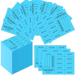 lot 20175 image: Kosiz 1000 Sheet 10 Bid Raffle Tickets Chinese Auction Tickets Sheets Auction Fundraiser Ticket Numbered with Name and Phone Number Per Sheet Raffle Tags for Silent Bidding (Lake Blue)