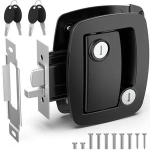 lot 20181 image: BEBOBLY RV Door Lock Replacement, Aluminum Alloy Upgraded Lighter RV Door Latch with Paddle Deadbolt & 4 Keys, 100% Metal Camper Door Locks, RV Entry Door Lock for Travel Trailers Cargo Hauler, Black