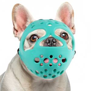 lot 20182 image: BARKLESS Muzzle for Short Snout Dog, Soft French Bulldog Muzzles to Prevent Biting, Brachycephalic Dog Mouth Guard for Aggressive Frenchie Boston Terriers Grooming Walking, Allows Panting