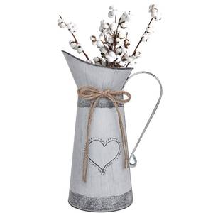 lot 20184 image: Soyizom Vintage French Pitcher Vase Galvanized Metal Rustic Vases for Dried Flowers,Farmhouse Decorative Pitchers Rustic Watering Milk Jug Vases for Kitchen Home Fireplace Country Decor-11H Pitcher (Dented Slightly )