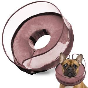 lot 20194 image: BARKLESS Dog Cone, Inflatable Dog Cone After Surgery for Small Medium Breeds, Soft Surgery Collar with Enhanced Anti-Licking Guard Shield for Pets, Patented Protective Donut Collar Medium