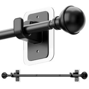 lot 1284 image: ENJOYBASICS Curtain Rods No Drilling for Renter, 28-120 Adjustable, Black