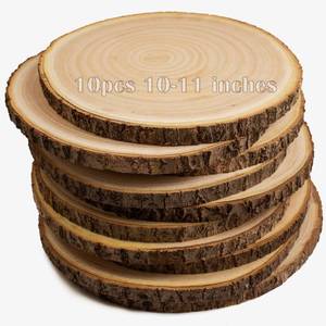 lot 1305 image: SENMUT 10 Pack Large Wood Slices for Centerpieces 10-11 inches Wood Rounds for Tables Decor Rustic Wood Circles for DIY Crafts and Wedding Decor Round Wooden Discs Wood Slice Ornaments