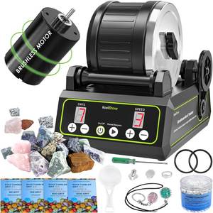 lot 1307 image: C1 Pro Brushless Rock Tumbler Kit - Professional Large 2.5LB Capacity, Up to 3X More Durable, Ultra Long Working Life Rotary Polisher with Full Accessories & Memory Function, Ideal for Adults