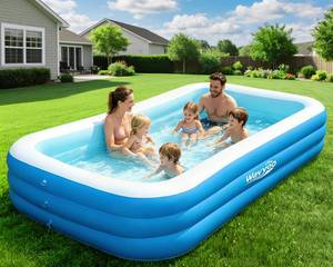 lot 1316 image: Large Inflatable Pool for Kid and Adult, 120x70x22 Blow Up Pool Backyard