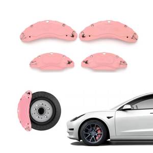 lot 1321 image: Weishine - Brake Caliper Covers Set of 4 Compatible with for Tesla model 3 Accessories��2017-2023 1819 inch Wheel Hub Brake Caliper Covers -Fit For Tesla Model3 Pink Brake Caliper (Pink)