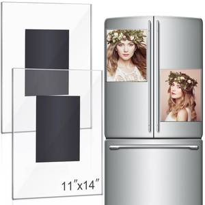 lot 1326 image: CroBlissful 2 Pcs Acrylic Magnetic Photo Frame for Fridge Large Magnetic Picture Frames Clear Magnetic Acrylic Frame for Locker Cubicle Display Children Artworks and Schedules (11 x 14 Inch)
