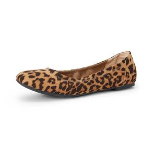 lot 2064 image: Amazon Essentials Womens Comfortable Round Toe Ballet Flats, Cushioned Memory Foam, Light Brown Leopard, 11