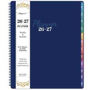 lot 2072 image: 2026-2027 Planner - 2026-2027 Planners Weekly and Monthly, JUL. 2026 - JUN. 2027 11 x 9, Planner 26-27 with Colorful Tabs, Premium Paper, Twin-wire Binding - Classic Navy Blue
