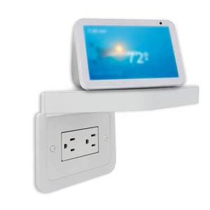 lot 2081 image: Horizontal Decora Outlet Shelf Wall Holder with Built-In Cable Management