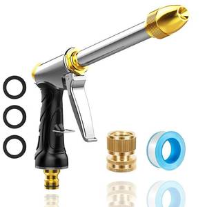 lot 2100 image: Heavy Duty Garden Hose Nozzle with Adjustable Brass Spray Tip