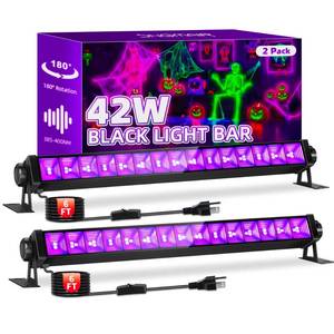 lot 2101 image: JNGMAIR 2 Pack 42W LED Black Light Bar for Glow Party