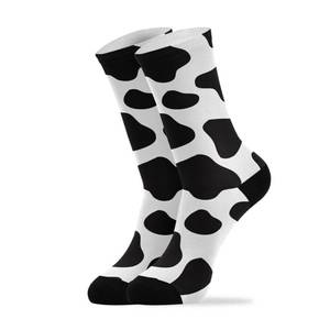 lot 2118 image: PMAIHNAS Cow Print Unisex Adult Athletic Crew Socks