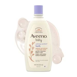 lot 2119 image: Aveeno Baby Nighttime Calming Comfort Bath, Baby Body Wash for Skin & Hair with Natural Oat Extract, Soothing Lavender & Vanilla Scent, Tear-Free Formula, No Added Parabens & Phthalates, 18 Fl Oz