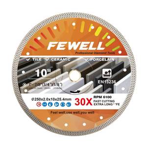 lot 2122 image: FEWELL 10 Inch Super Thin Diamond Tile Porcelain Saw Blade (1 Pack)