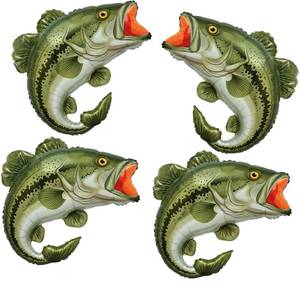 lot 2142 image: 4 Pcs Large Sea Bass Foil Balloons, Realistic Fish Balloons for Ofishally One Birthday Decorations, Gone Fishing Theme Party Supplies, Lets Go Fishing Baby Shower, Fisherman Birthday Decor