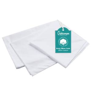 lot 2148 image: Oubonun 100% Cotton Body Pillowcase - 800 Thread Count21x54, Moisture Absorbent and Breathable, Premium Hotel Body Pillow Cover for All Seasons, White
